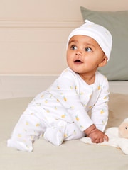 JoJo Maman Bébé 100% Organic Cotton Lemon Embroidered Baby Hat - Imagen 2 de 5