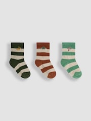 JoJo Maman Bébé Green Printed Socks 3 Pack - Image 1 of 7