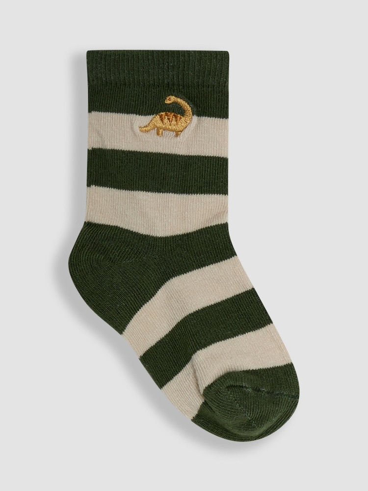 JoJo Maman Bébé Green Printed Socks 3 Pack - Image 2 of 7