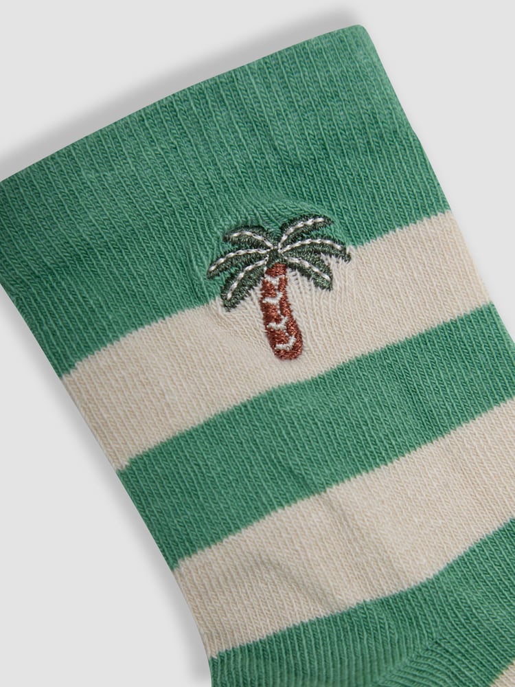 JoJo Maman Bébé Green Printed Socks 3 Pack - Image 7 of 7