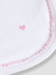JoJo Maman Bébé Pink 100% Organic Cotton Heart Embroidered Bib - Image 3 of 3