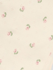 JoJo Maman Bébé Pink Baby Pointelle Bonnet 100% Cotton Hat - Image 3 of 3