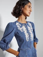 Monsoon Blue Kaia Cornelli Dress - Image 2 of 6