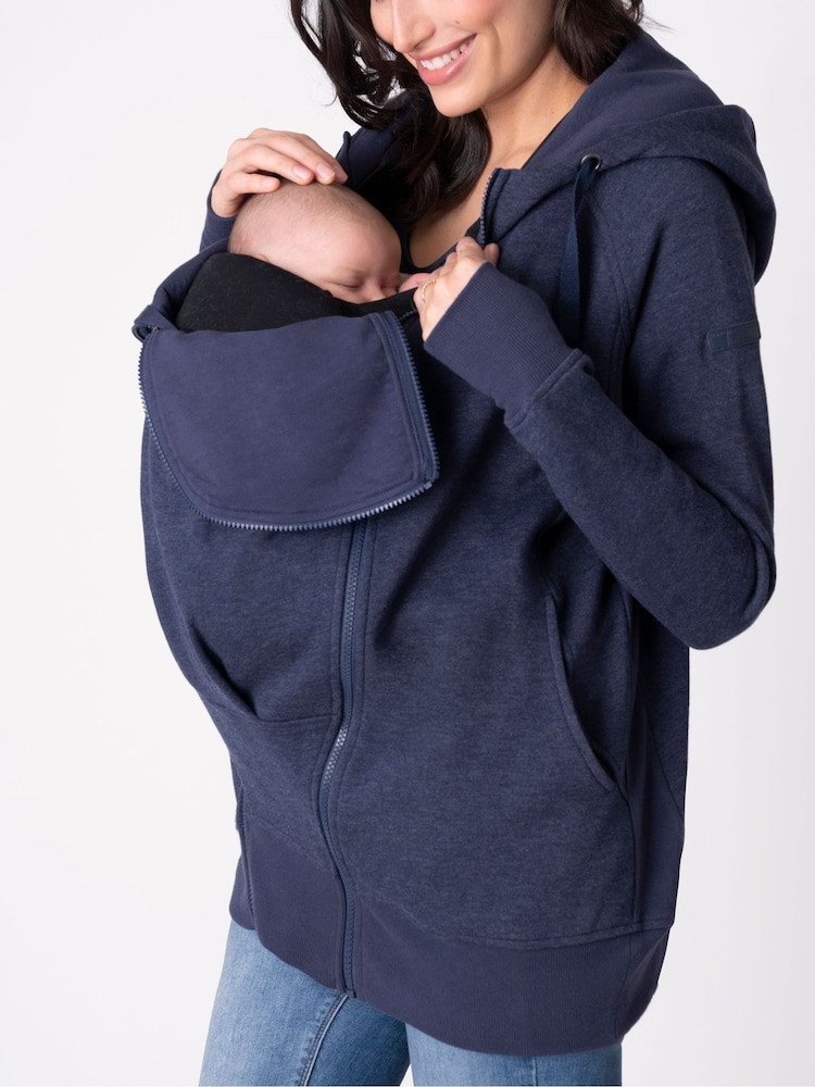 Seraphine Blue 3-in-1 Maternity 100% Cotton Hoodie - Image 2 of 7