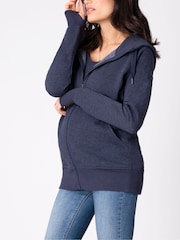 Seraphine Blue 3-in-1 Maternity 100% Cotton Hoodie - Image 4 of 7