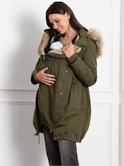 Seraphine 3-in-1 Premium Maternity Brown Parka - Image 1 of 8