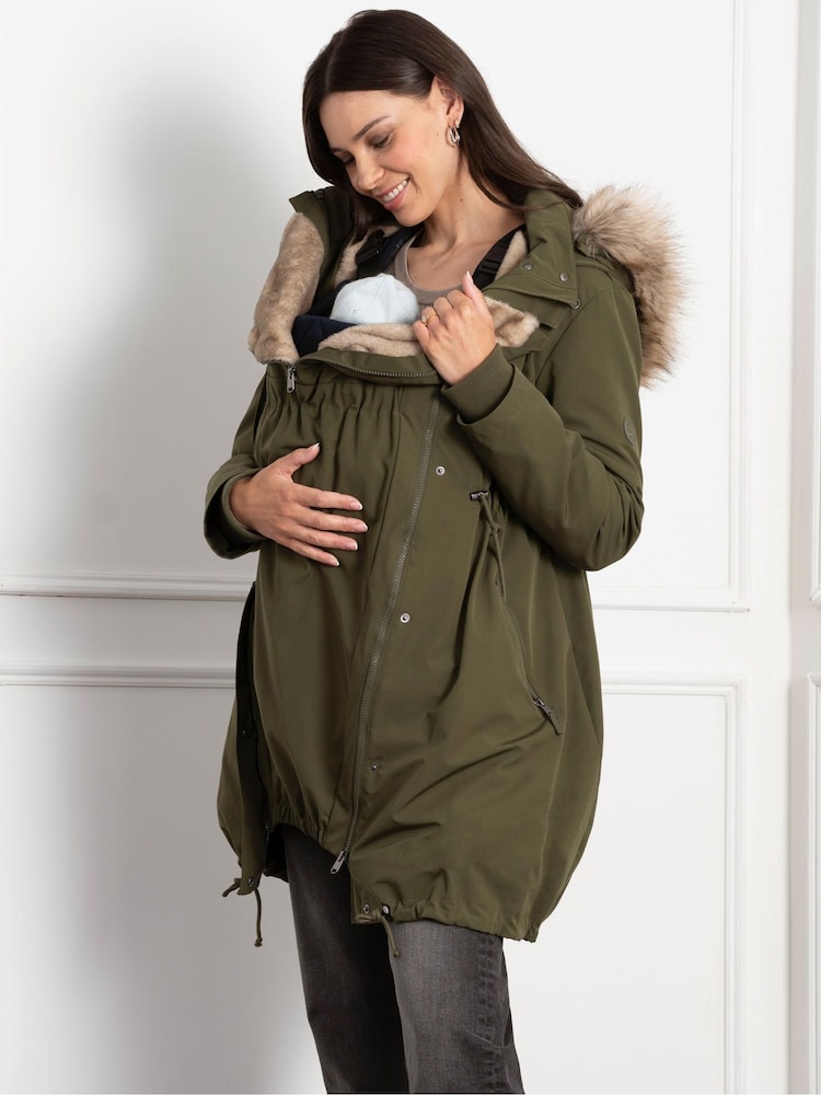 Seraphine 3-in-1 Premium Maternity Brown Parka - Image 1 of 8