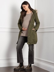 Seraphine 3-in-1 Premium Maternity Brown Parka - Image 2 of 8