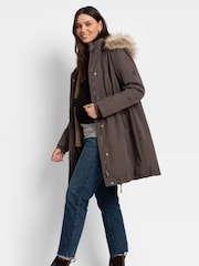 Seraphine 3-in-1 Premium Maternity Brown Parka - Image 3 of 8