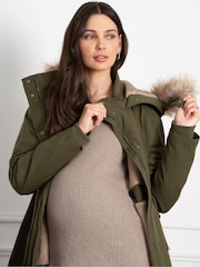 Seraphine 3-in-1 Premium Maternity Brown Parka - Image 6 of 8