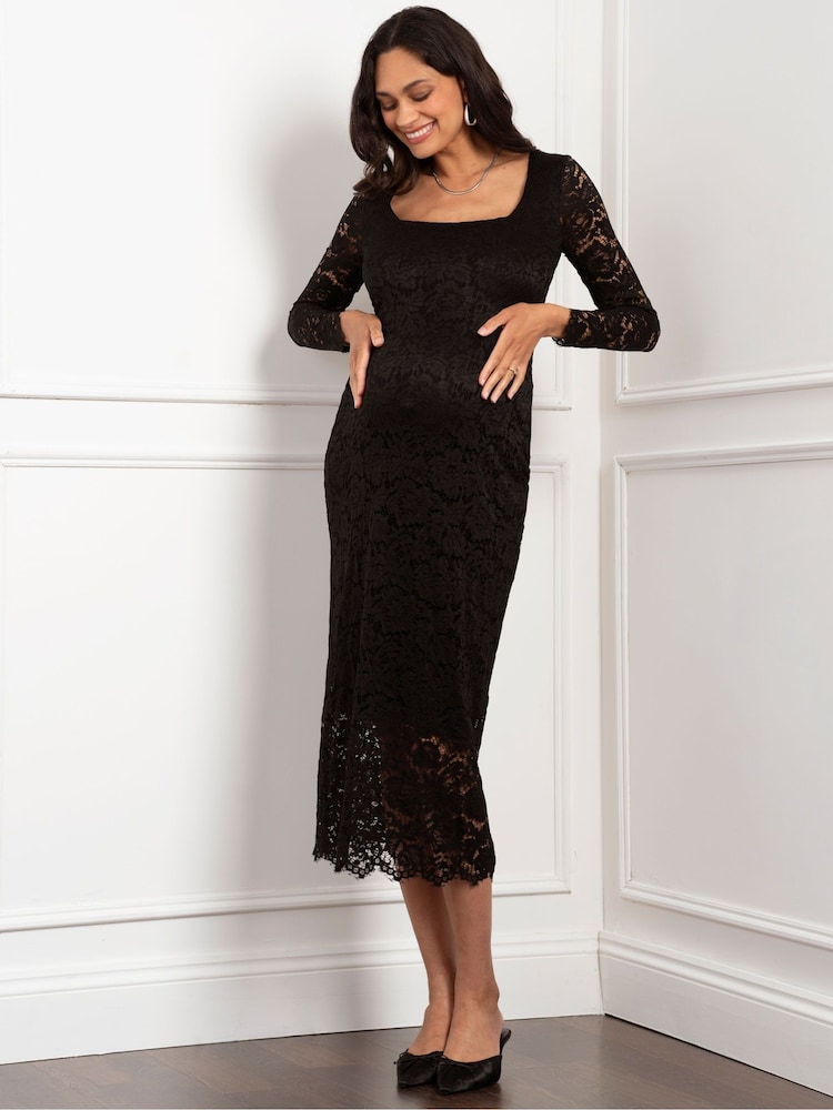 Seraphine Maternity Black Lace Bodycon - Image 2 of 6