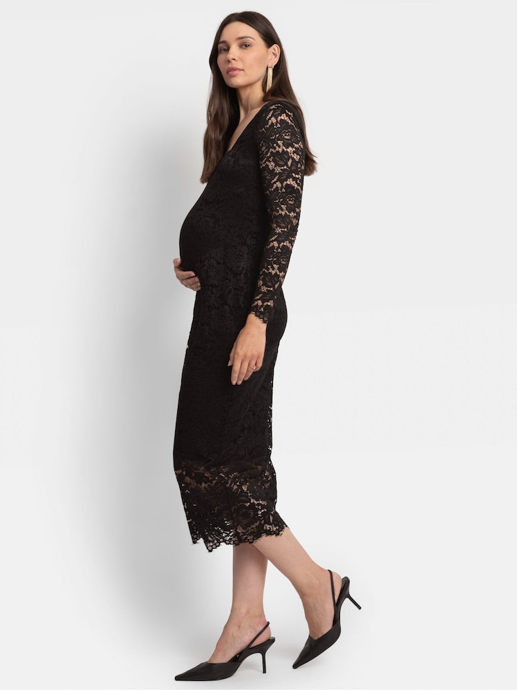 Seraphine Maternity Black Lace Bodycon - Image 3 of 5