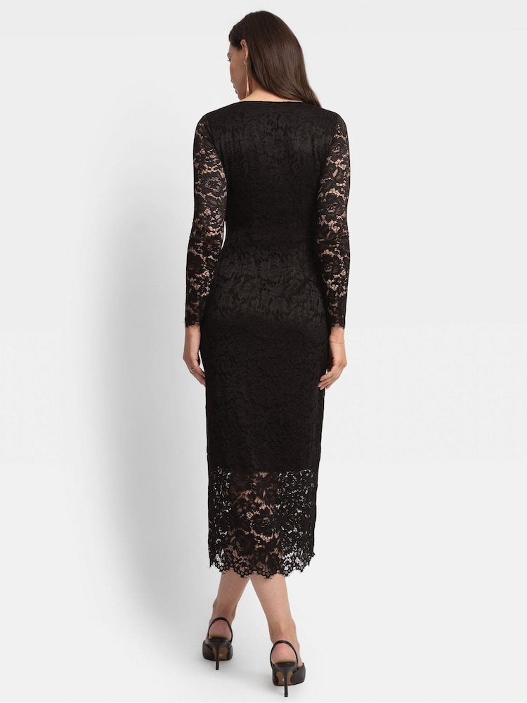 Seraphine Maternity Black Lace Bodycon - Image 4 of 5