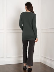 Seraphine Green Ripple Stitch Nursing 100% Cotton Jumper - Image 2 of 4