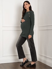 Seraphine Green Ripple Stitch Nursing 100% Cotton Jumper - Image 3 of 4