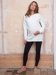Seraphine Cream Ripple Stitch Nursing 100% Cotton Jumper - Image 1 of 5
