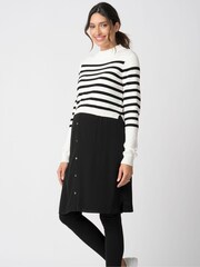 Seraphine Cream Maternity Rollneck 100% Cotton Jumper - Image 1 of 5