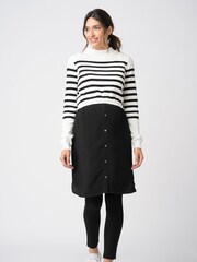 Seraphine Cream Maternity Rollneck 100% Cotton Jumper - Image 2 of 5