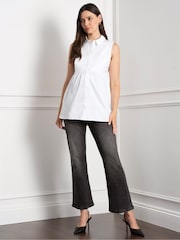 Seraphine Natural Maternity Knit Jumper with Woven Shirt - Image 2 of 4