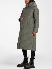 Seraphine Green Long Chevron Maternity Coat - Image 5 of 5