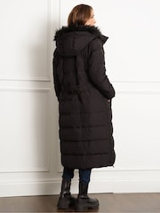 Seraphine Maternity Belted Puffer Black Coat - Image 2 of 9