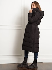 Seraphine Maternity Belted Puffer Black Coat - Image 3 of 9