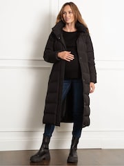 Seraphine Maternity Belted Puffer Black Coat - Image 5 of 9