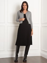 Seraphine Grey Maternity Knit Cardigan with Pleat Skirt - Image 1 of 7