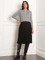 Seraphine Grey Maternity Knit Cardigan with Pleat Skirt - Image 5 of 7