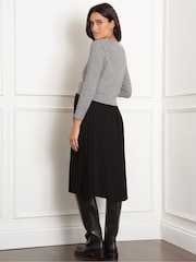 Seraphine Grey Maternity Knit Cardigan with Pleat Skirt - Image 6 of 7