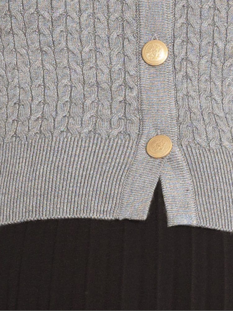Seraphine Grey Maternity Knit Cardigan with Pleat Skirt - Image 7 of 7
