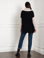 Seraphine Blue Maternity Roll Neck Knit 100% Cotton Jumper - Image 2 of 2