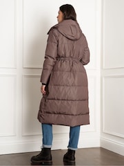 Seraphine Maternity Houndstooth Black Puffer Coat - Image 2 of 3