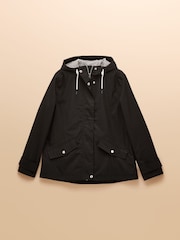 Joules Waterproof Black Raincoat with Hood - Image 1 of 5