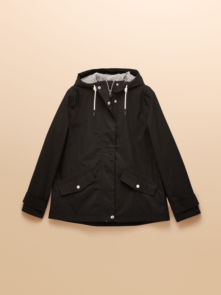 Joules Waterproof Black Raincoat with Hood - Image 1 of 5