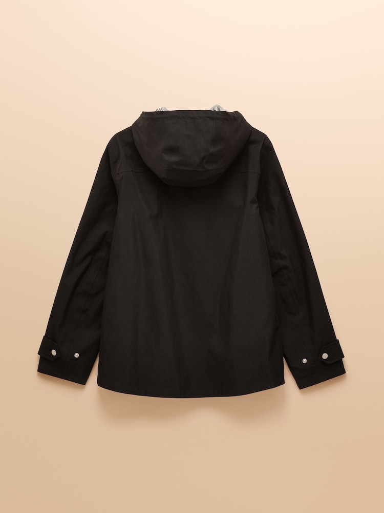 Joules Waterproof Black Raincoat with Hood - Image 2 of 5