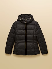 Joules Hadlow Black Showerproof Padded Coat with Hood - Image 10 of 10