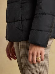 Joules Hadlow Black Showerproof Padded Coat with Hood - Image 5 of 10