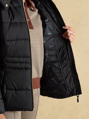Joules Hadlow Black Showerproof Padded Coat with Hood - Image 7 of 10