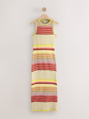 Multicoloured Stripe Ribbed Racer Back Sleeveless Maxi Length Dress - Image 1 of 3