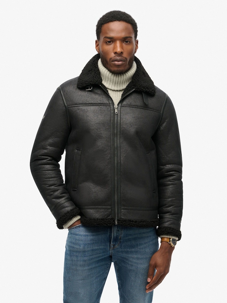 Superdry Faux Shearling Aviator jakna; suknjič - Slika 2 iz 4 Superdry Faux Shearling Aviator jakna; suknjič - Slika 2 iz 4