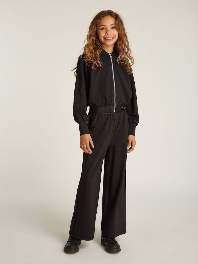 Calvin Klein Black Zip Hoodie And Trousers Set - Image 1 of 5