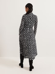 Phase Eight Black Petite Caitlin Black Printed Mesh Dress - Image 2 of 7