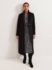 Phase Eight Black Petite Caitlin Black Printed Mesh Dress - Image 6 of 7