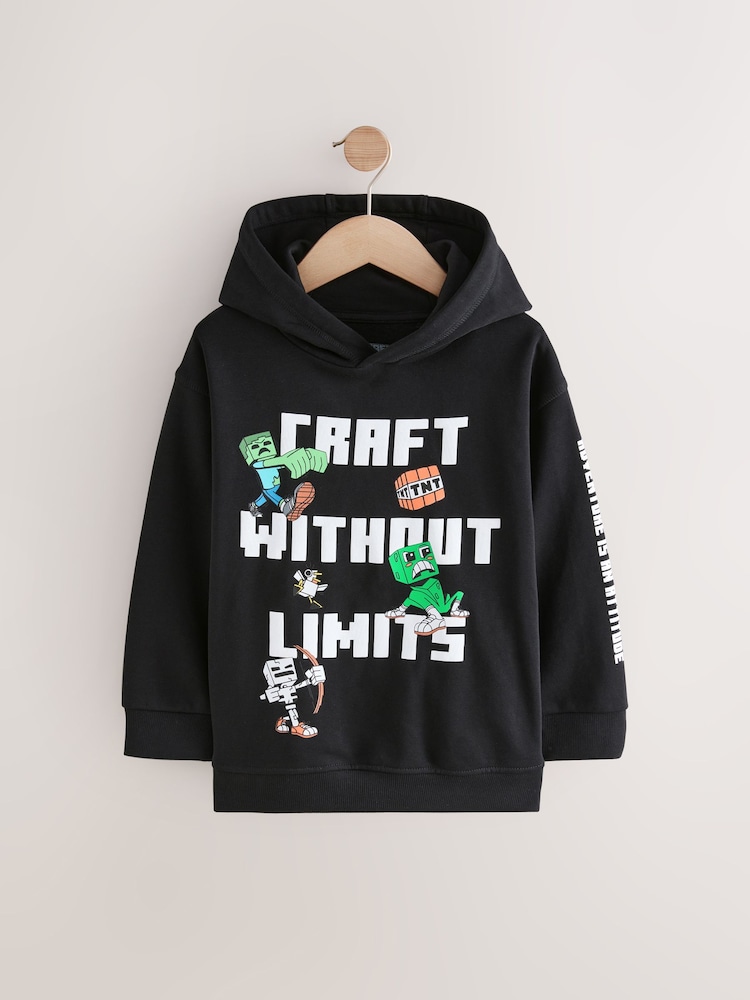 Black Minecraft Licensed Hoodie (3-16yrs) - Image 1 of 4