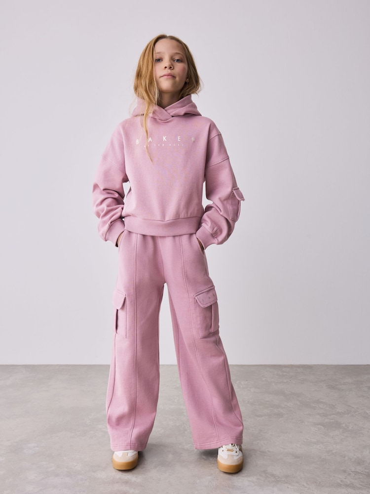 Baker by Ted Baker Purple 2 Piece Hoodie and Cargo Wide Leg Joggers Set - Image 1 of 13 Baker by Ted Baker Purple 2 Piece Hoodie and Cargo Wide Leg Joggers Set - Image 1 of 13