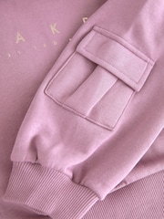 Baker by Ted Baker Purple 2 Piece Hoodie and Cargo Wide Leg Joggers Set - Image 10 of 13
