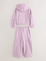 Baker by Ted Baker Purple 2 Piece Hoodie and Cargo Wide Leg Joggers Set - Slika 2 iz 7