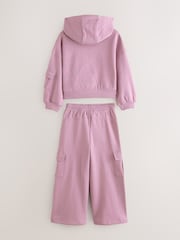 Baker by Ted Baker Purple 2 Piece Hoodie and Cargo Wide Leg Joggers Set - Image 8 of 13