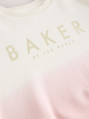 Baker by Ted Baker Pink/Lilac 2 Piece Ombre Sweat Top & Shorts Set - Image 11 of 11